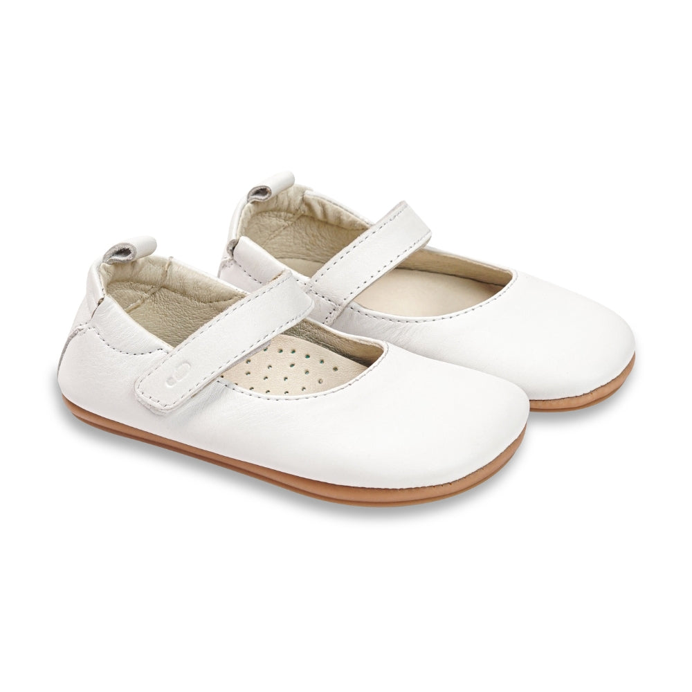 Mary Janes Olivia Barefoot Shoes - White